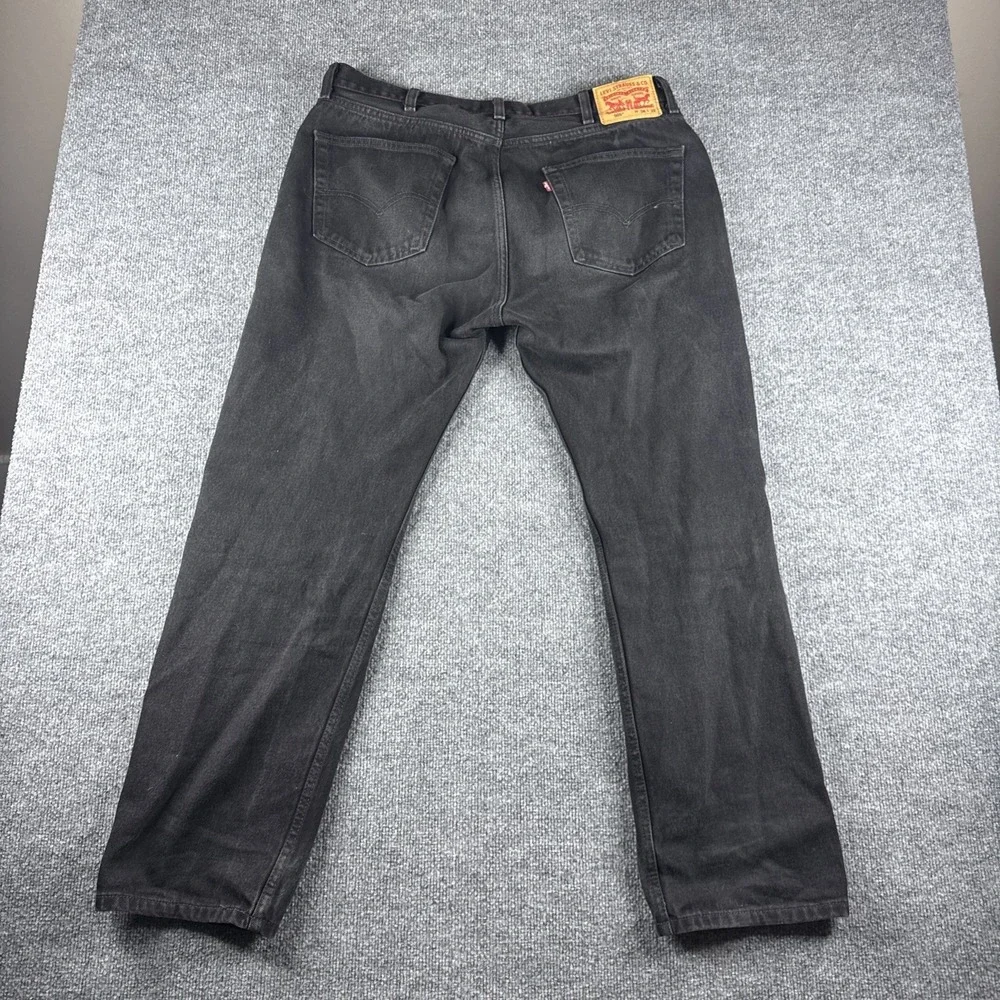 Levis 505 Jeans Men 38x32 Black Straight Leg Regular Fit Baggy Denim Workwear